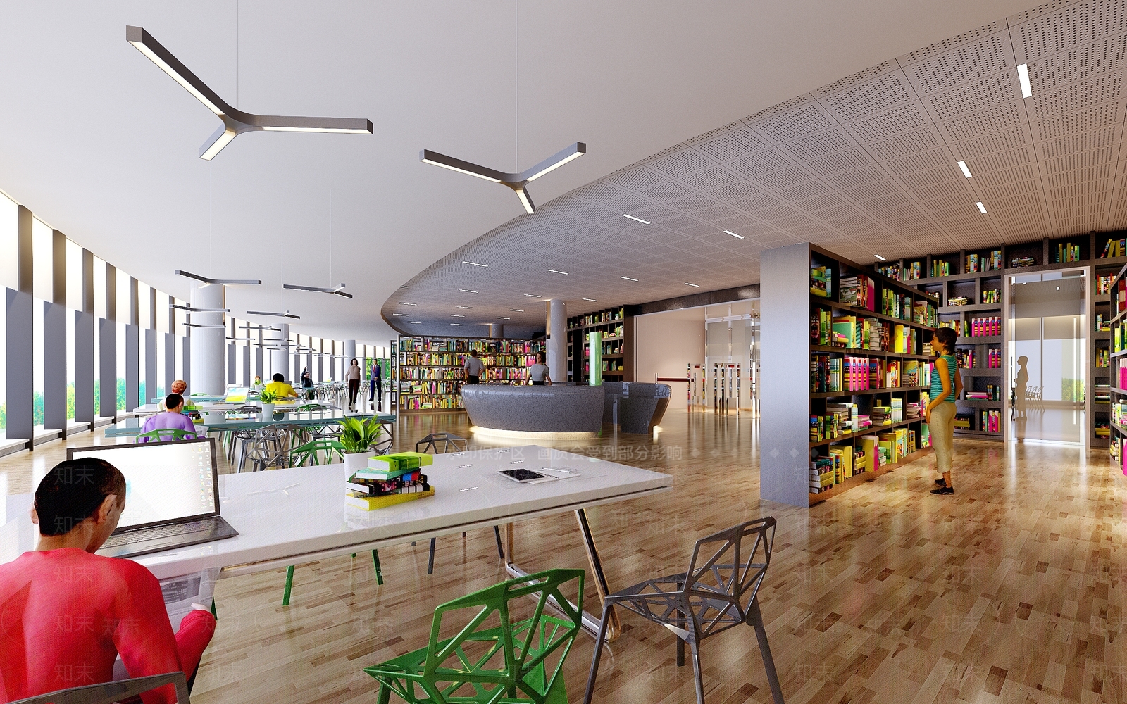 现代图书馆3D模型下载【ID:883507254】