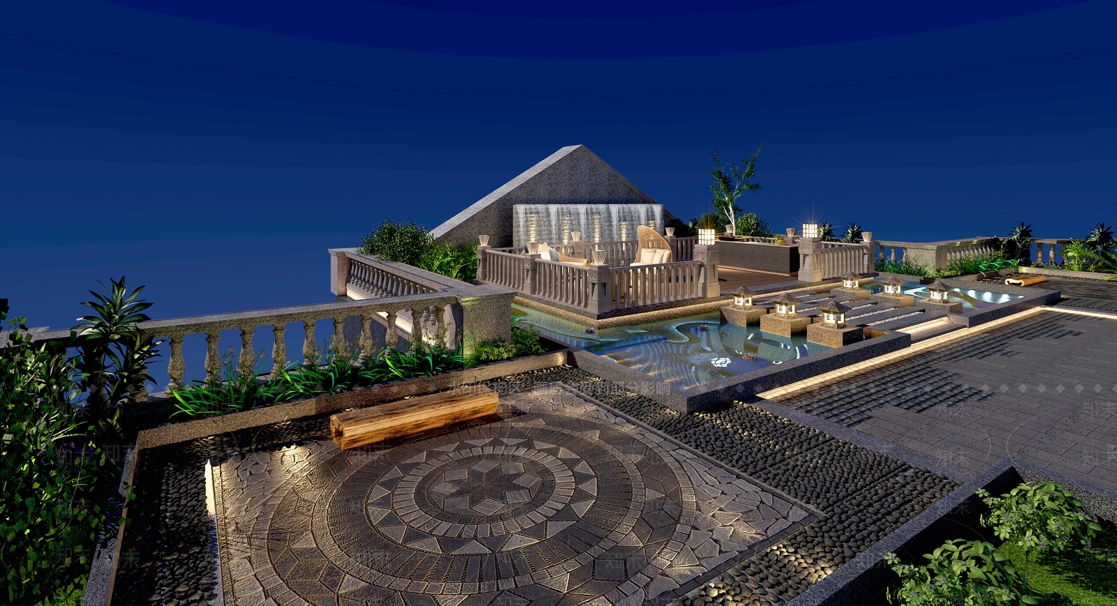 现代露台花园阳台3D模型下载【ID:283512210】