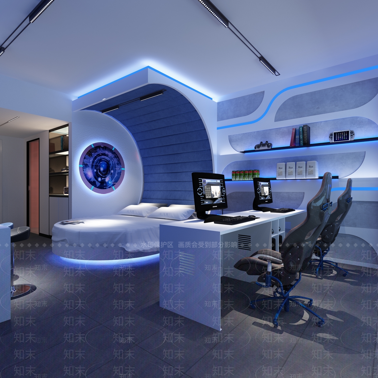 现代电竞酒店3D模型下载【ID:483521628】