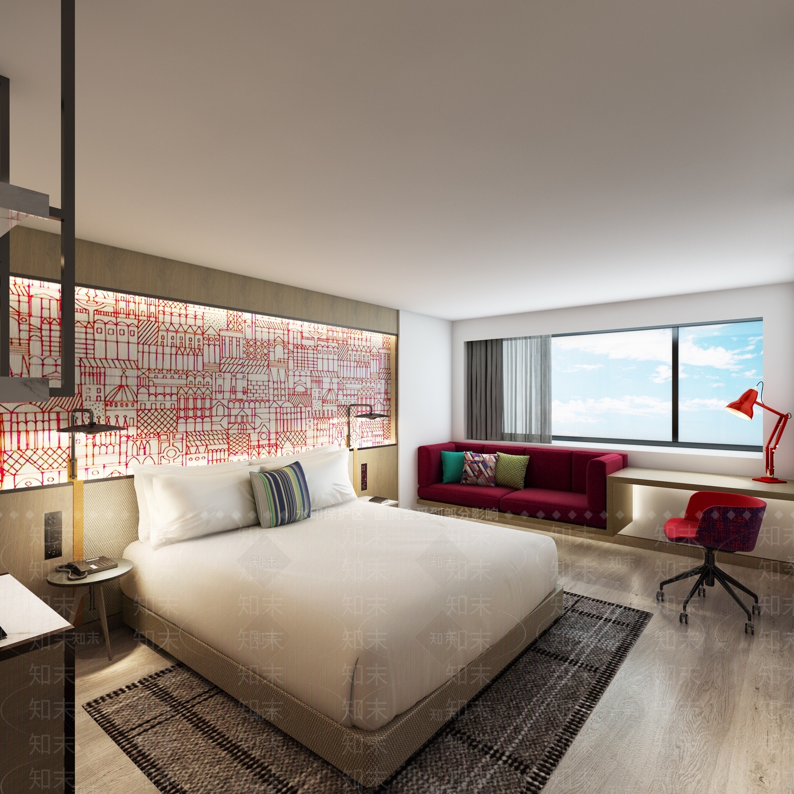 现代酒店名宿客房3D模型下载【ID:983519694】