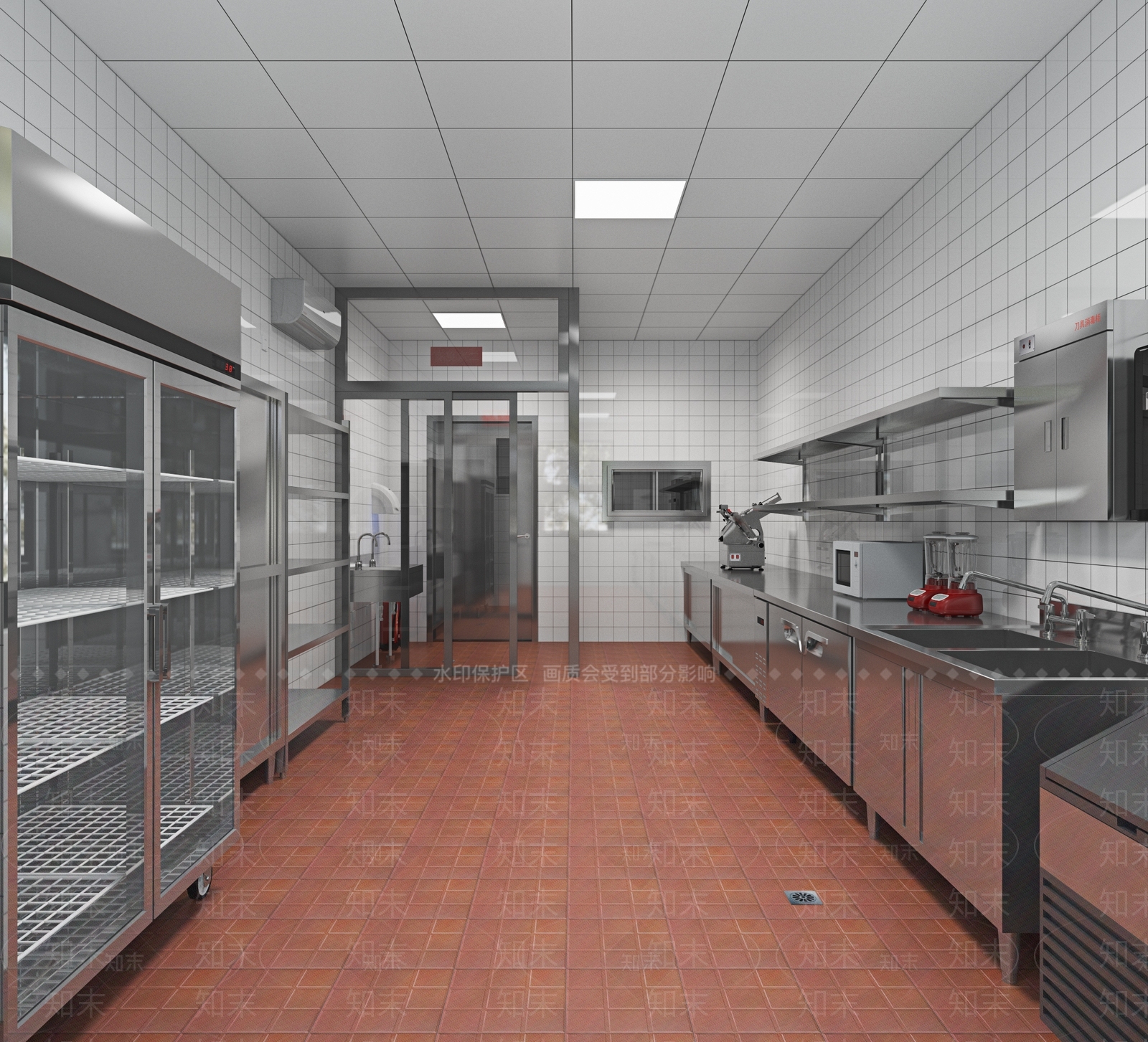 现代酒店后厨3D模型下载【ID:883529321】