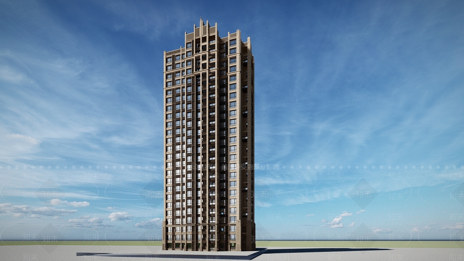 古典高层住宅SU模型下载【ID:283555765】