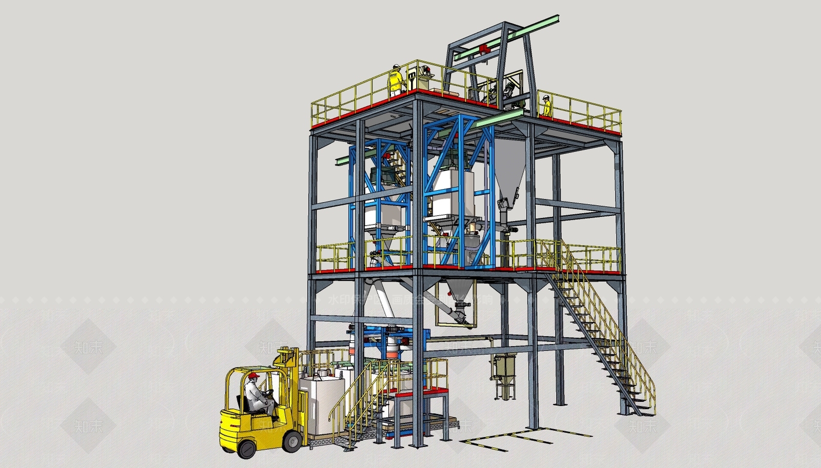 现代工业管道高架SU模型下载【ID:383561696】