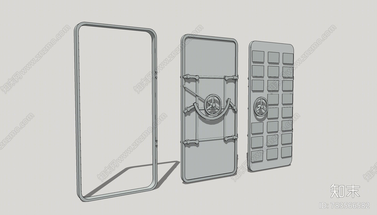 现代防盗门SU模型下载【ID:783566582】