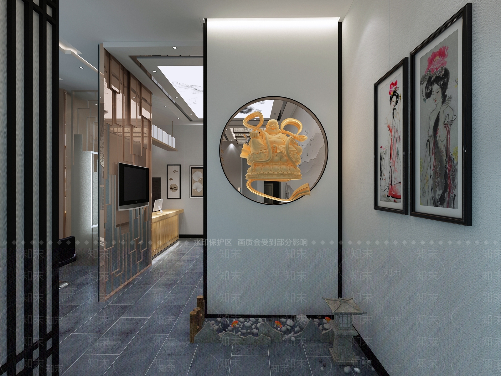 新中式足浴会所3D模型下载【ID:783653181】