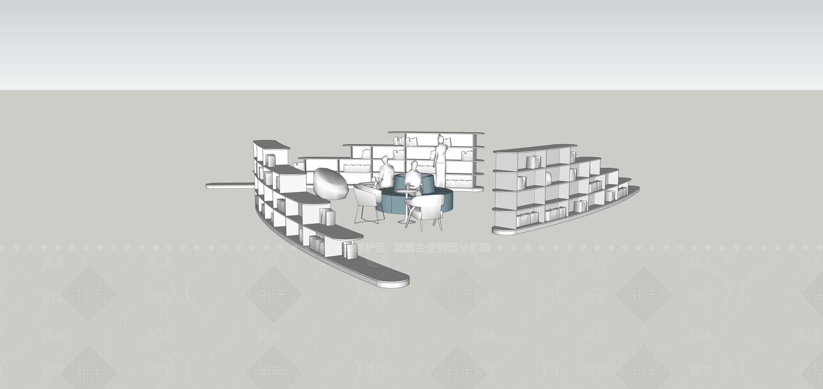 现代书架SU模型下载【ID:195591281】