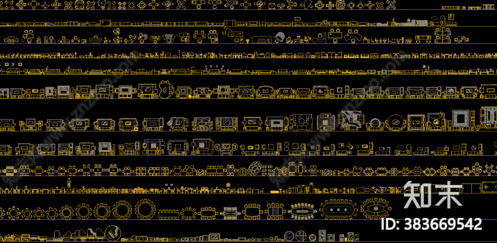 家具图库cad施工图下载【ID:383669542】