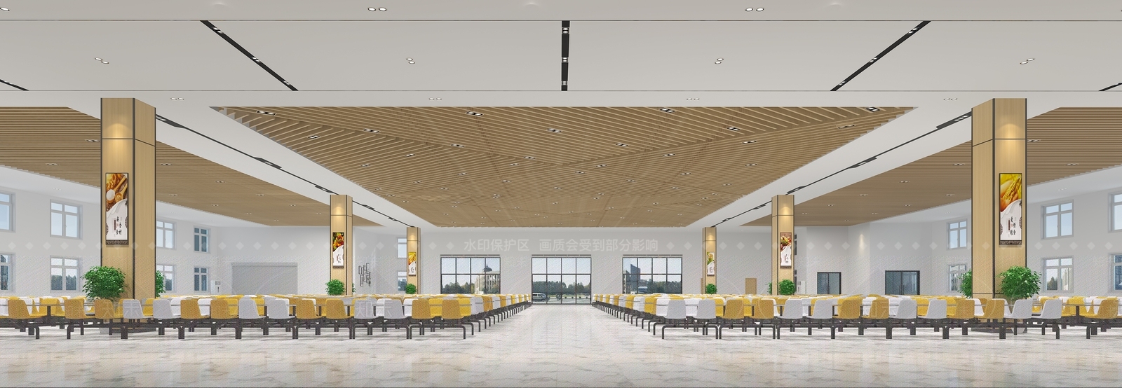 现代学校食堂3D模型下载【ID:783698798】