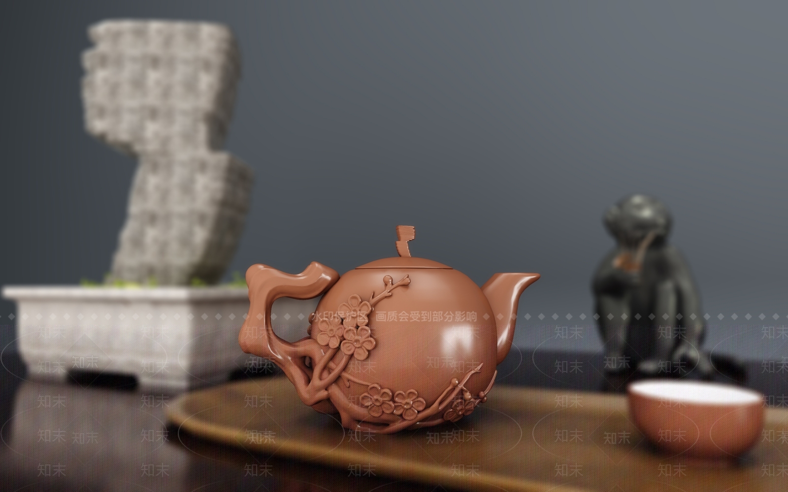 新中式茶具3D模型下载【ID:183708623】