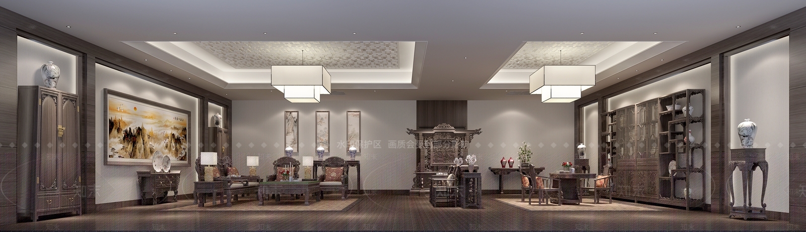 中式家居展厅3D模型下载【ID:383711680】