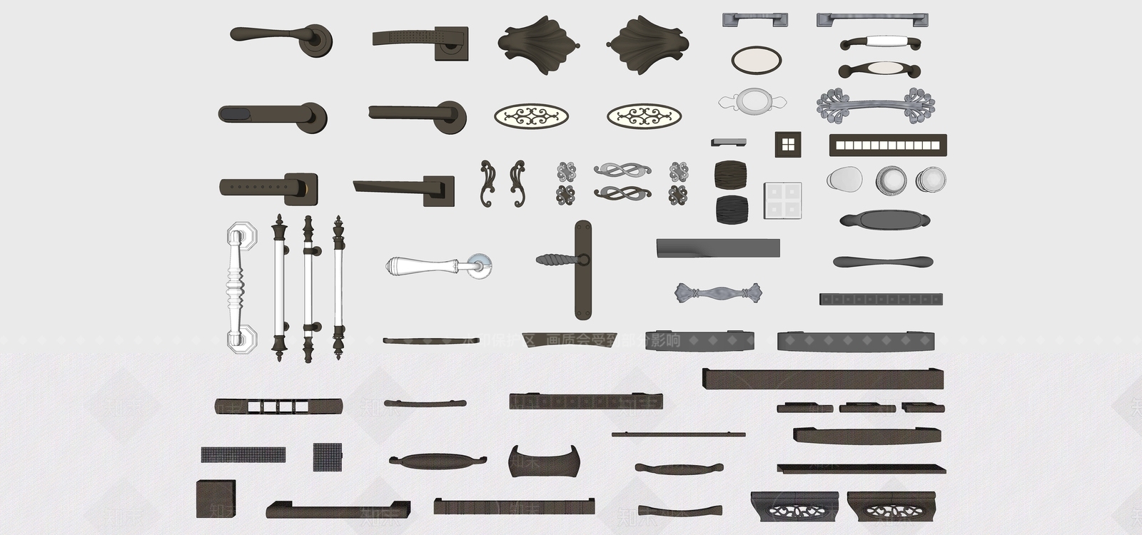 欧式门把手SU模型下载【ID:483753311】