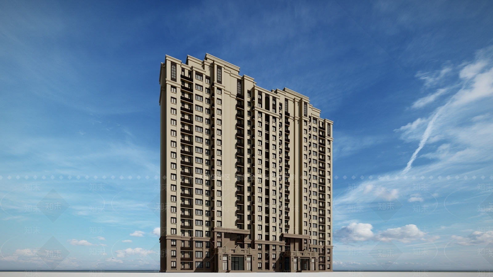 古典高层住宅SU模型下载【ID:283783744】