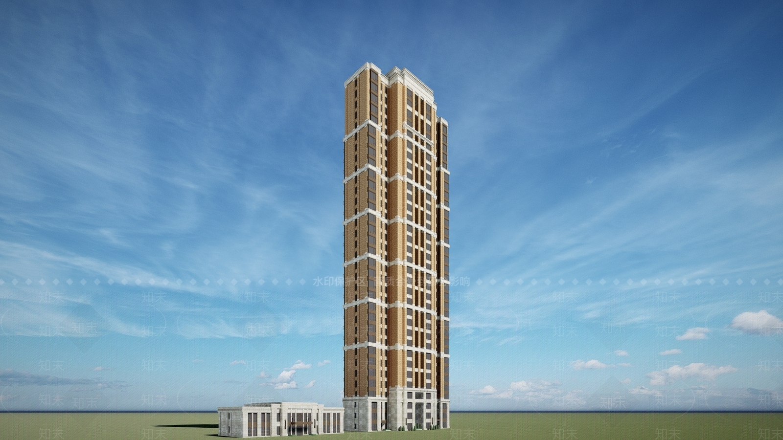 现代高层住宅SU模型下载【ID:283783799】