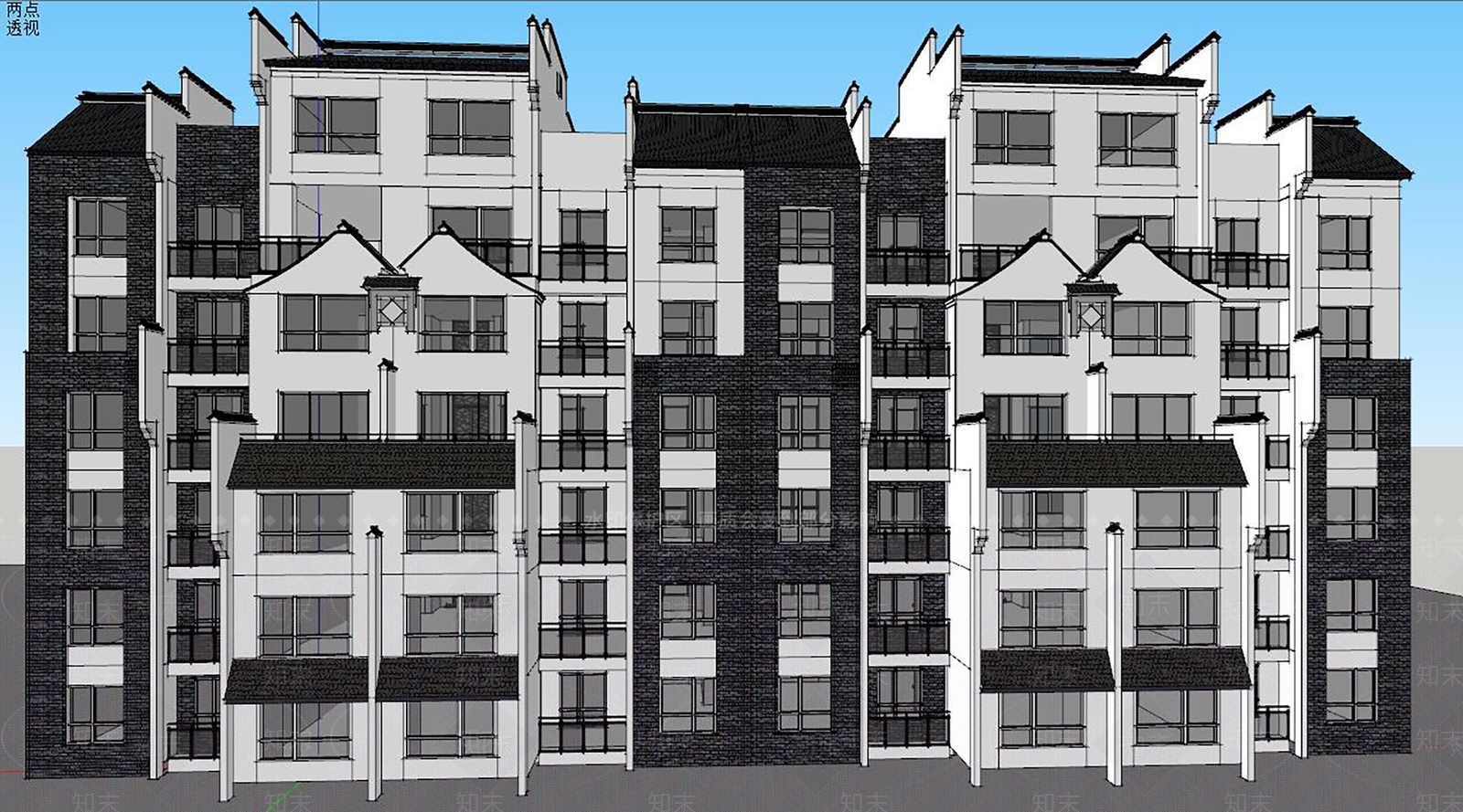 中式多层住宅SU模型下载【ID:283784619】