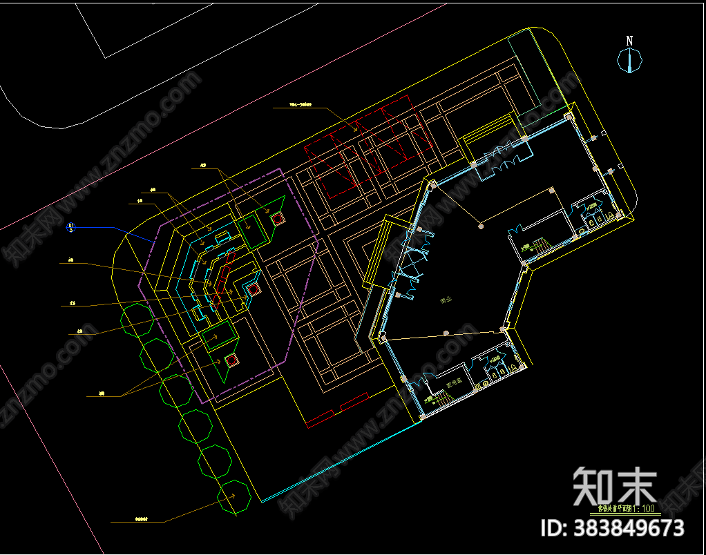 售楼处平面图cad施工图下载【ID:383849673】