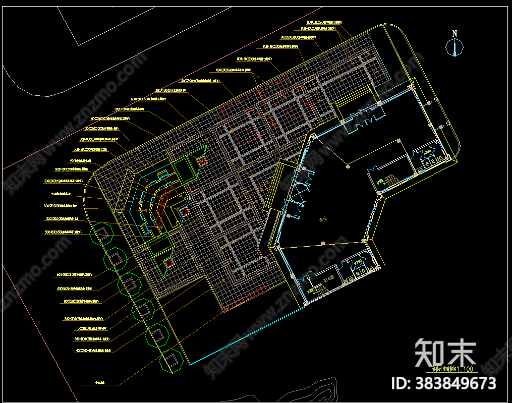 售楼处平面图cad施工图下载【ID:383849673】