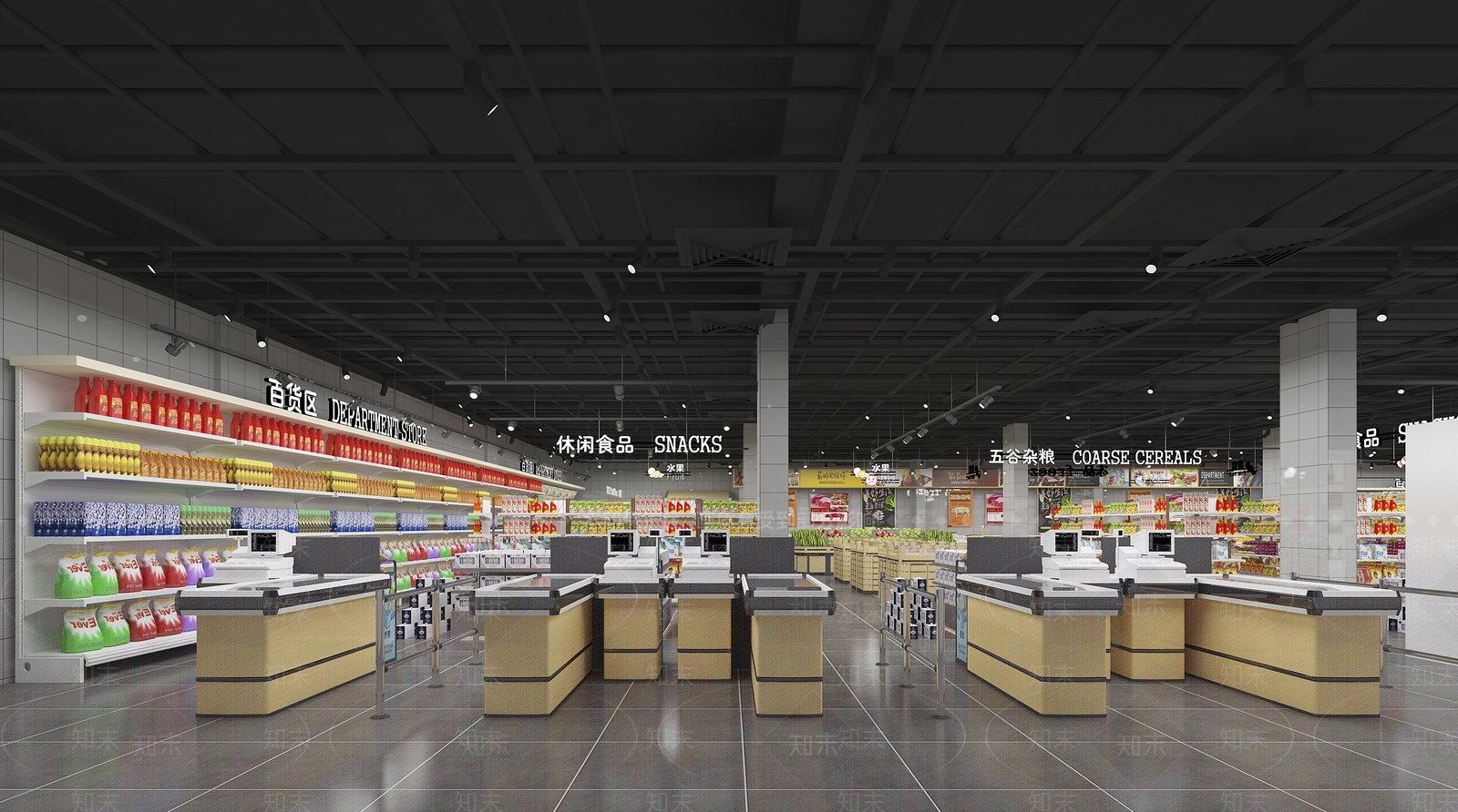 现代超市3D模型下载【ID:583876314】