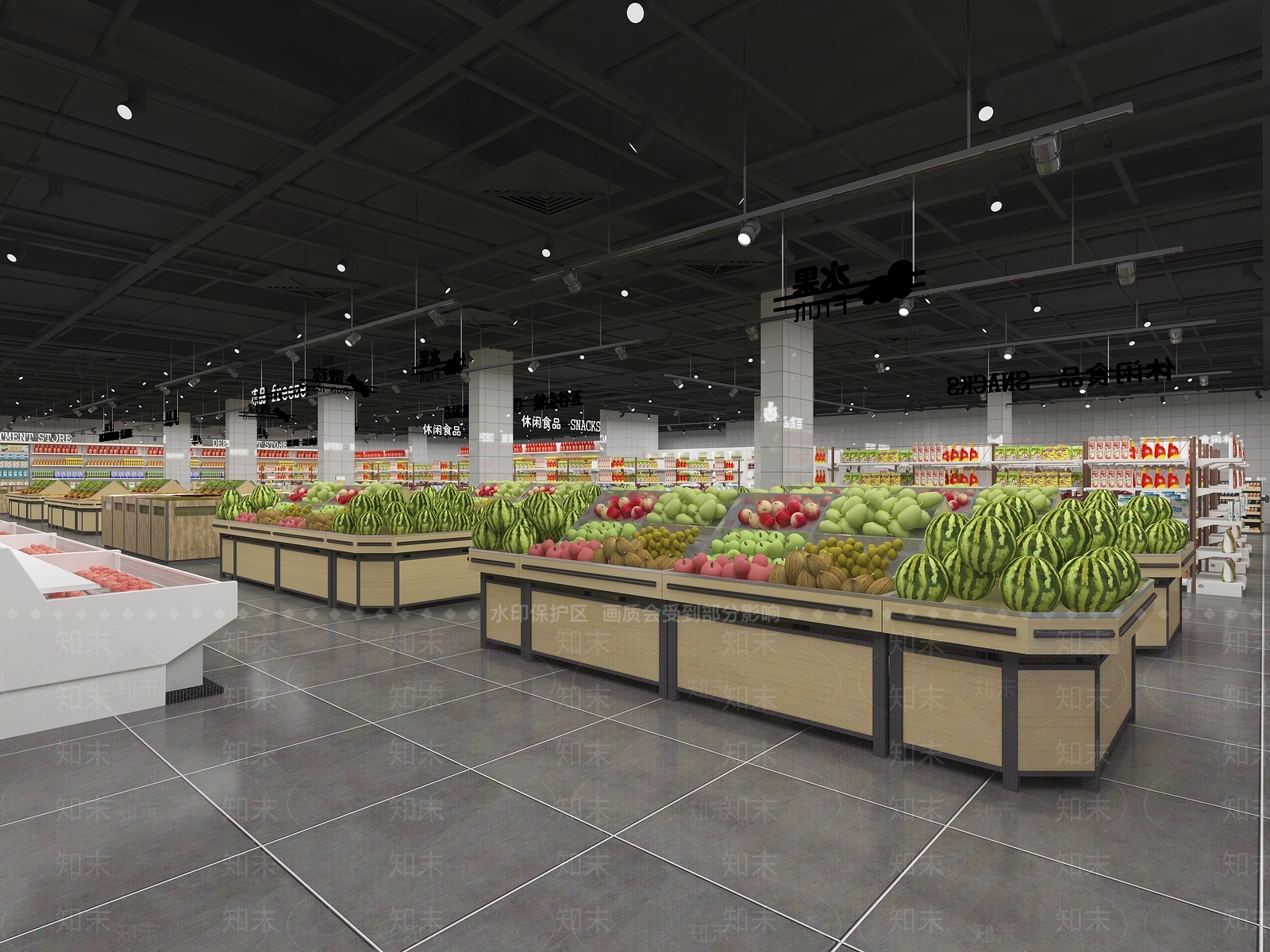 现代超市3D模型下载【ID:583876314】