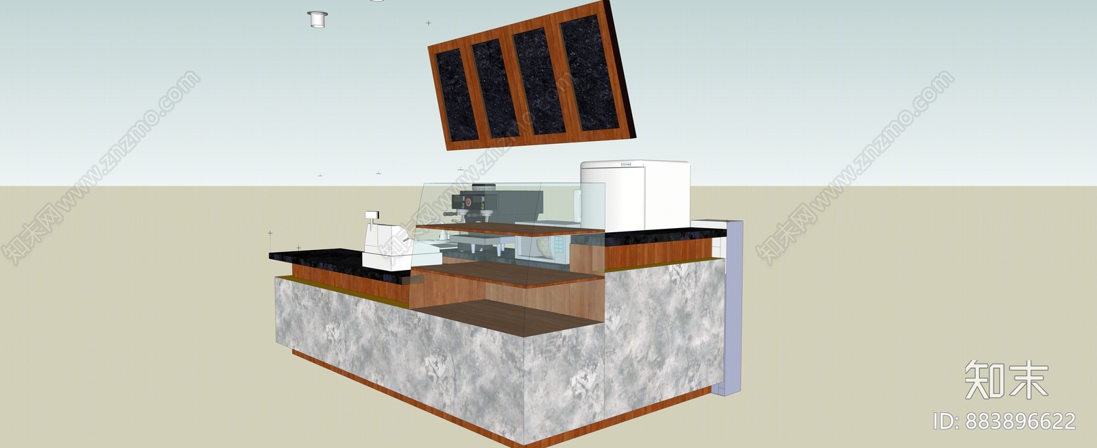 现代风格收银台SU模型下载【ID:883896622】