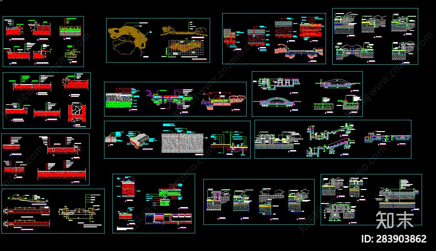 园路做法超级大全施工图下载【ID:283903862】