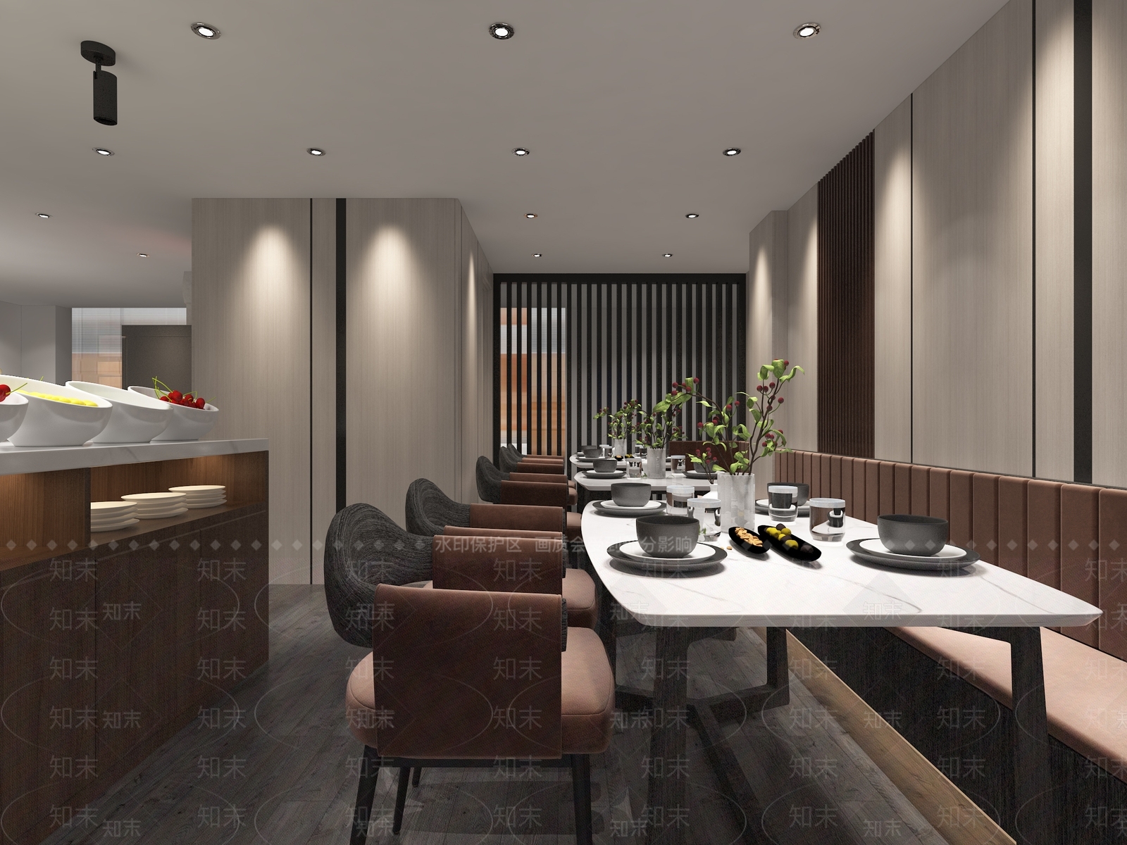 现代中餐厅3D模型下载【ID:283928698】_知末3d模型网