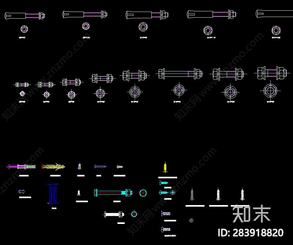 景观园林常用五金超级大全cad施工图下载【ID:283918820】