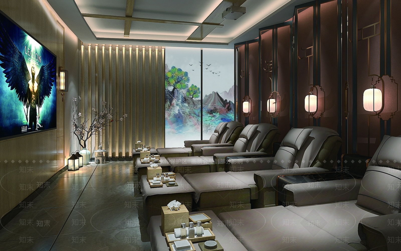 新中式足浴会所3D模型下载【ID:783968124】