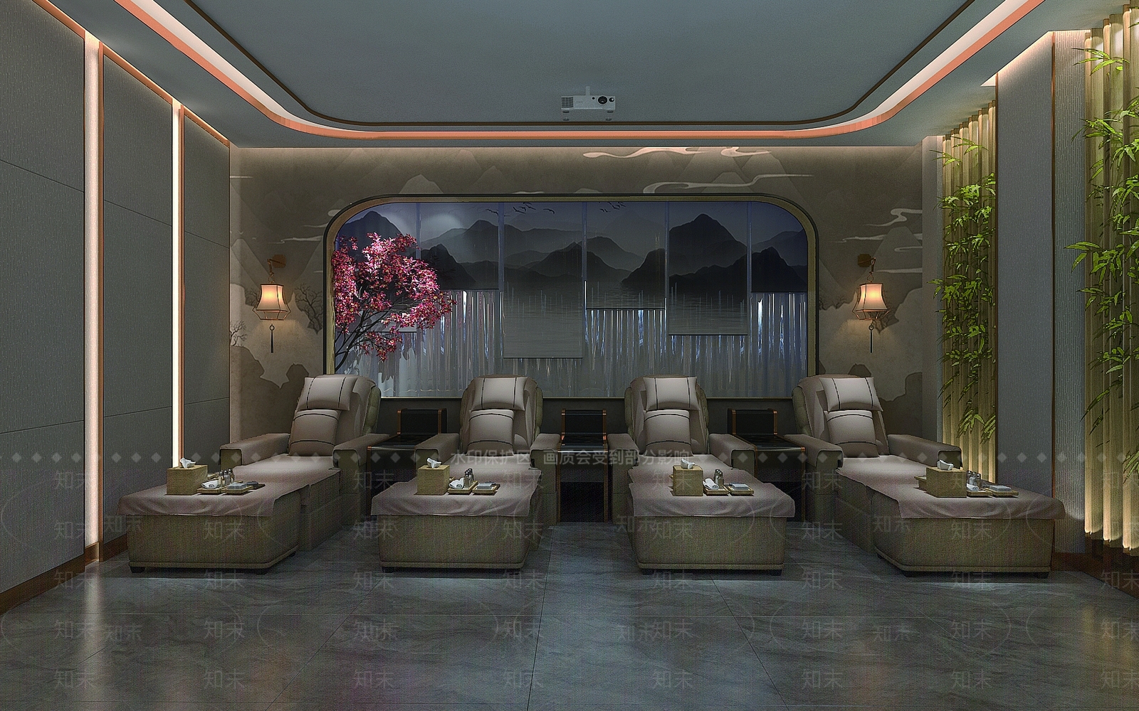 新中式足浴会所3D模型下载【ID:783968138】