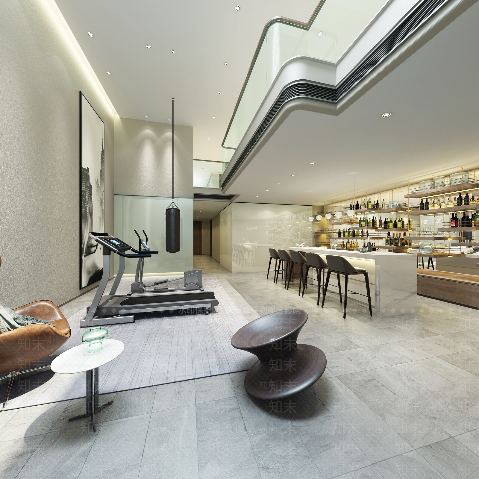 现代健身区3D模型下载【ID:683969487】