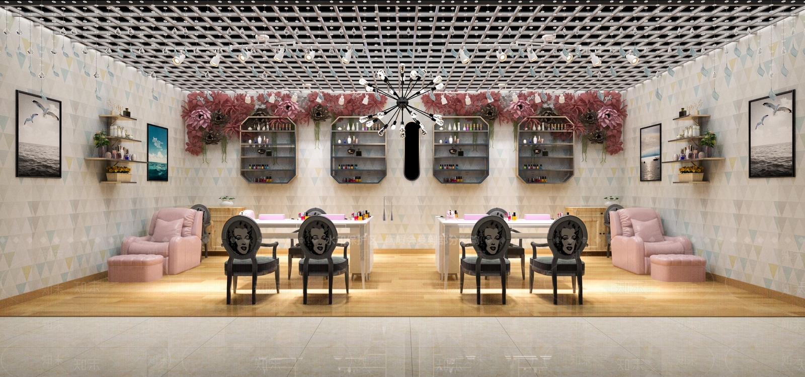 现代美甲店3D模型下载【ID:384090482】