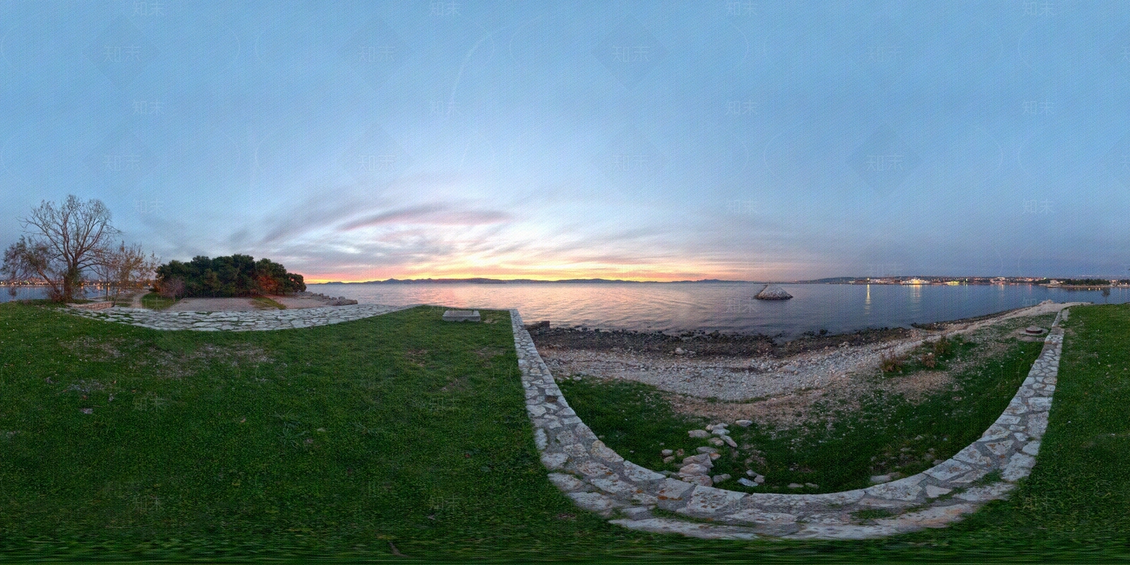 HDRI海岸边全景天空贴图下载【ID:684135402】