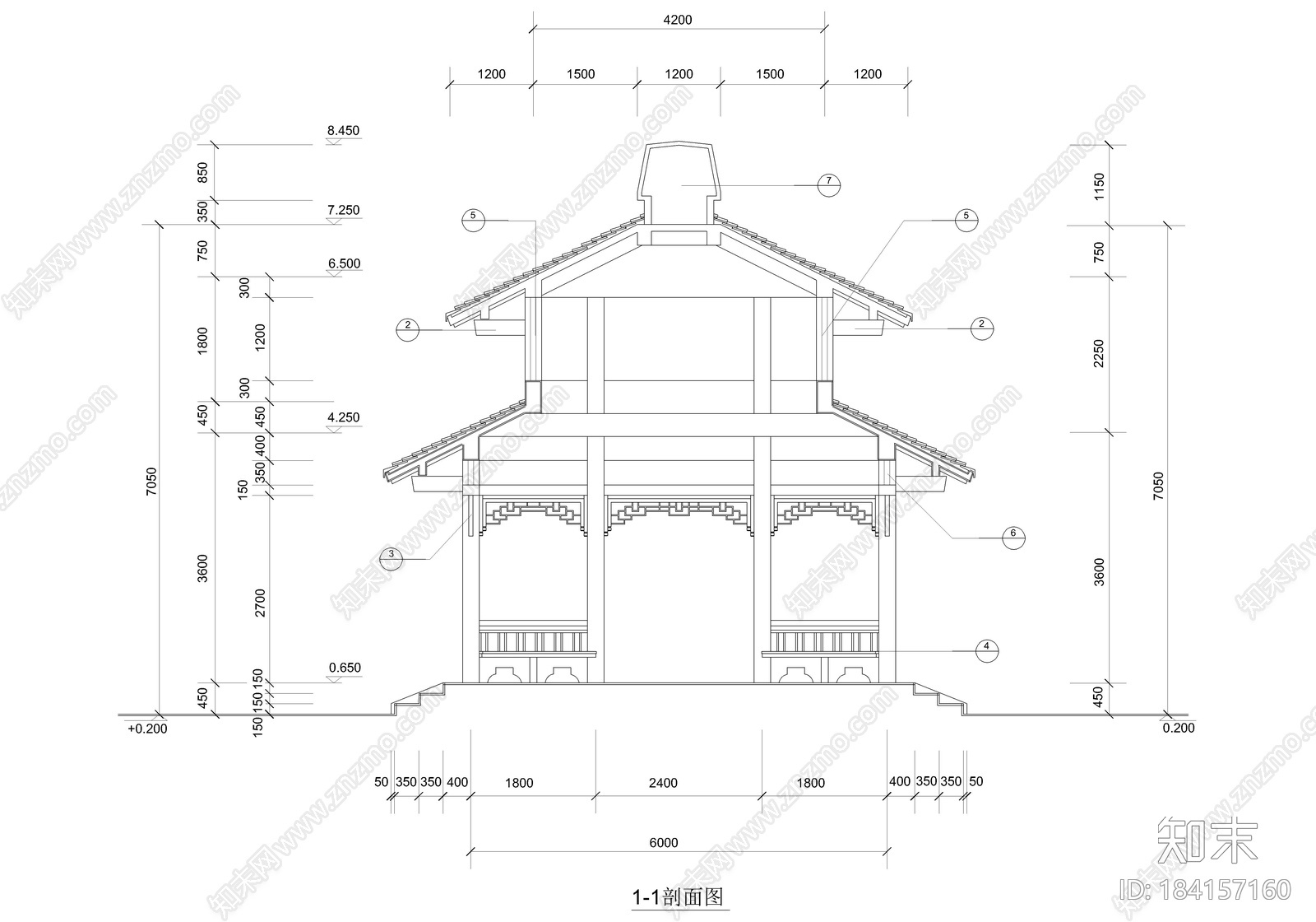 重檐亭cad施工图下载【ID:184157160】