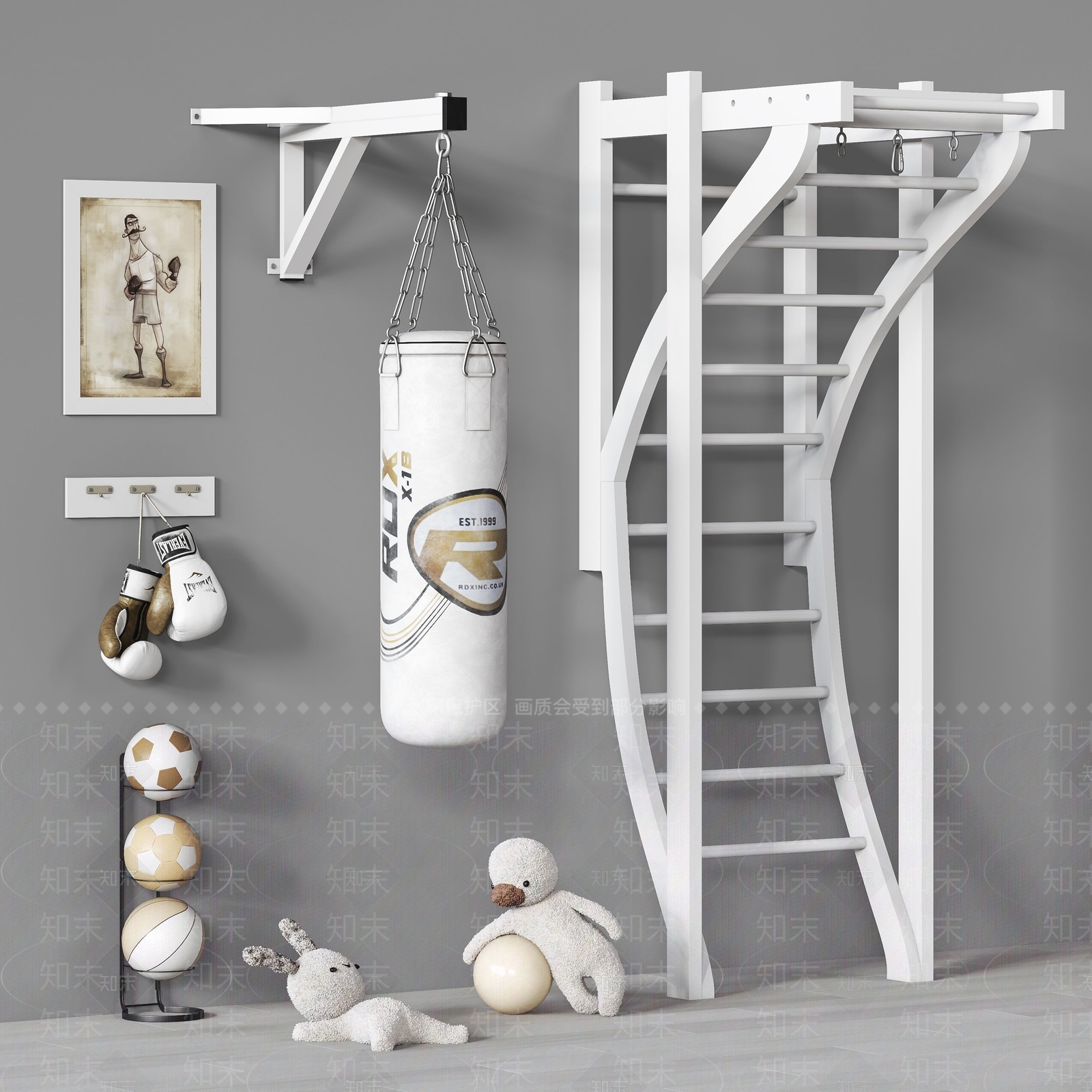 现代儿童健身器材3D模型下载【ID:584163517】