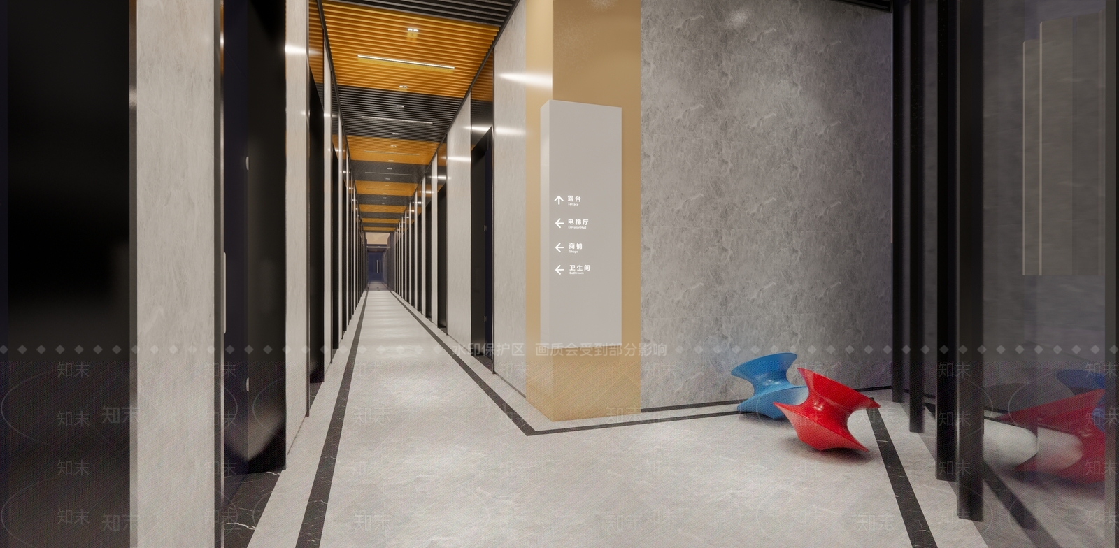 现代电梯厅SU模型下载【ID:184368261】
