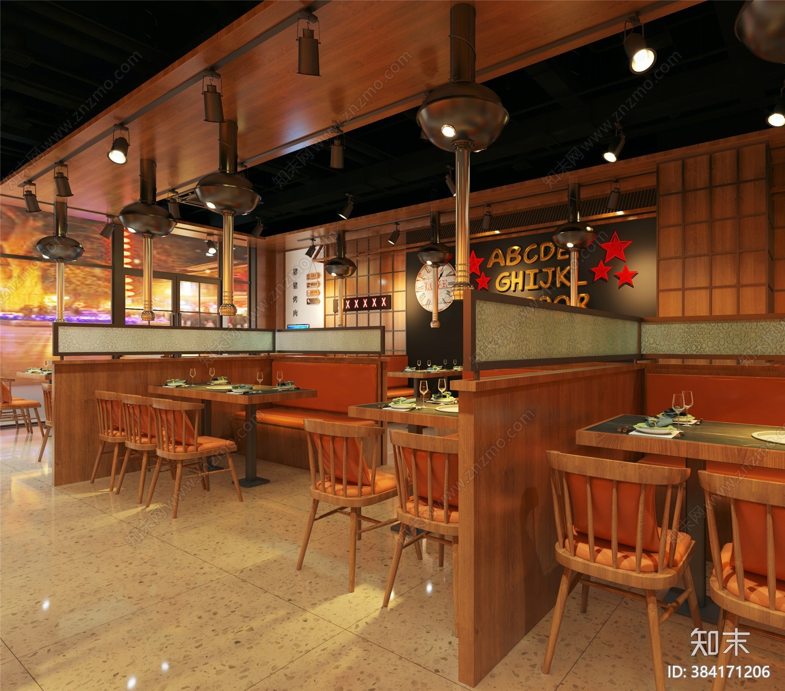 现代火锅店3D模型下载【ID:384171206】