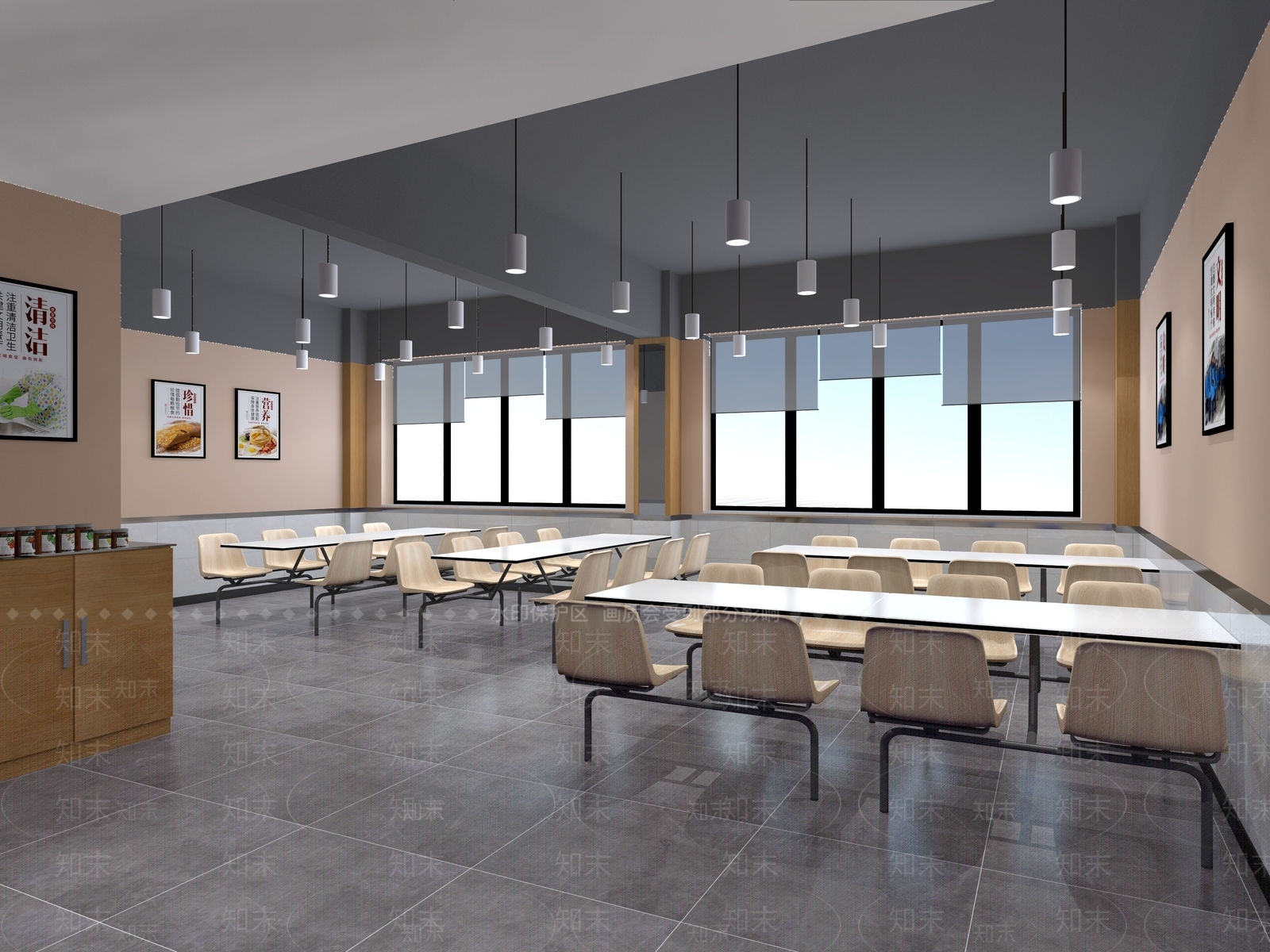 现代员工食堂3D模型下载【ID:784173726】