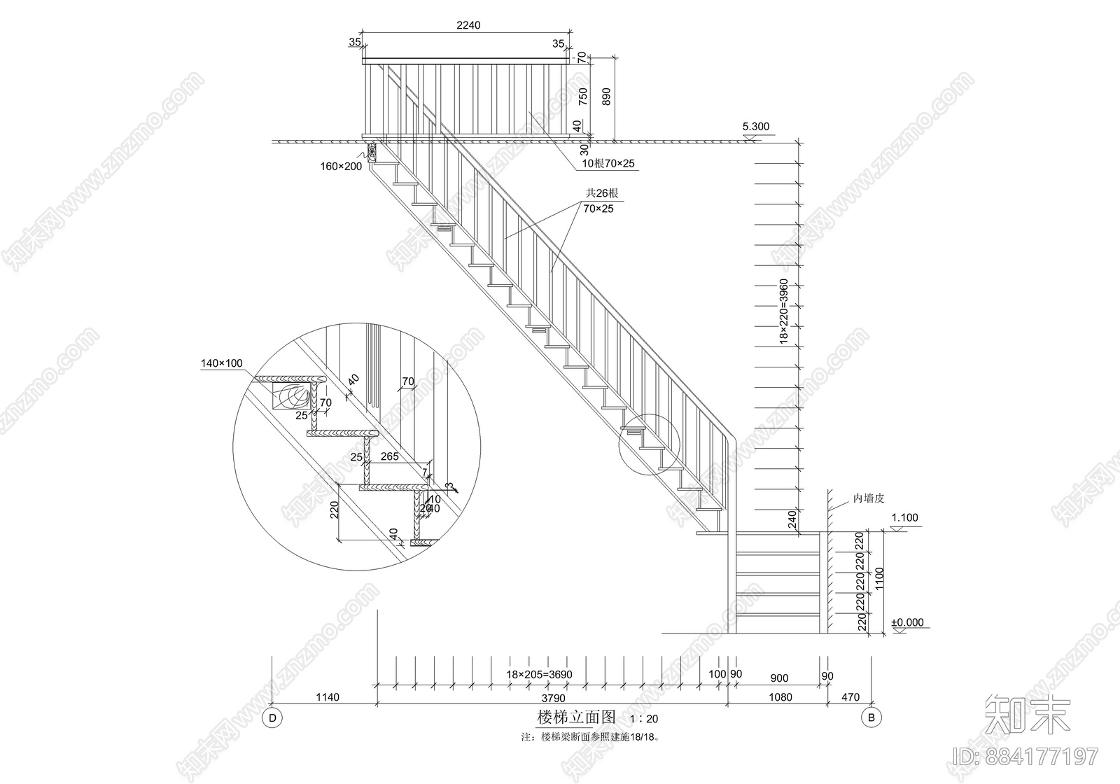 木楼梯施工图施工图下载