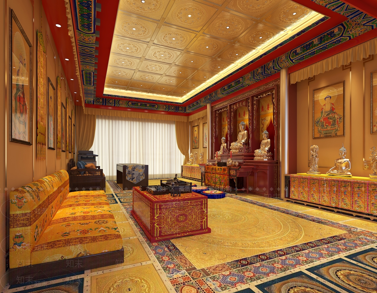 中式祠堂3D模型下载【ID:584201668】