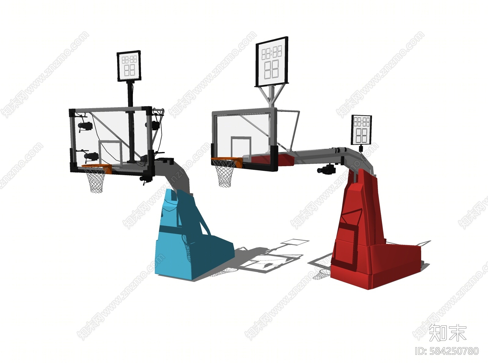 现代风格篮球架SU模型下载【ID:584250780】