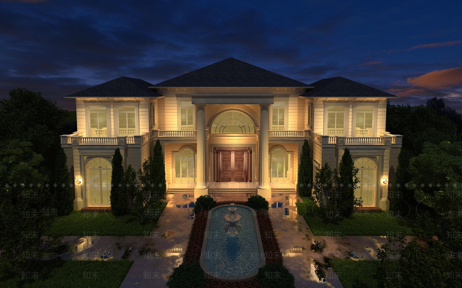欧式会所别墅3D模型下载【ID:584255555】