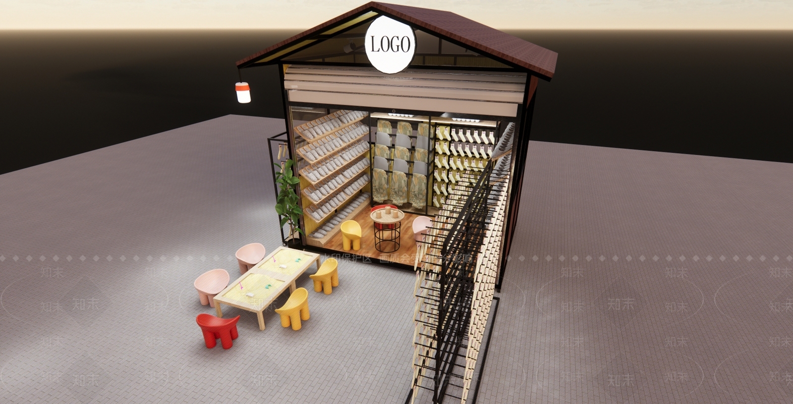 中式展架SU模型下载【ID:784256107】