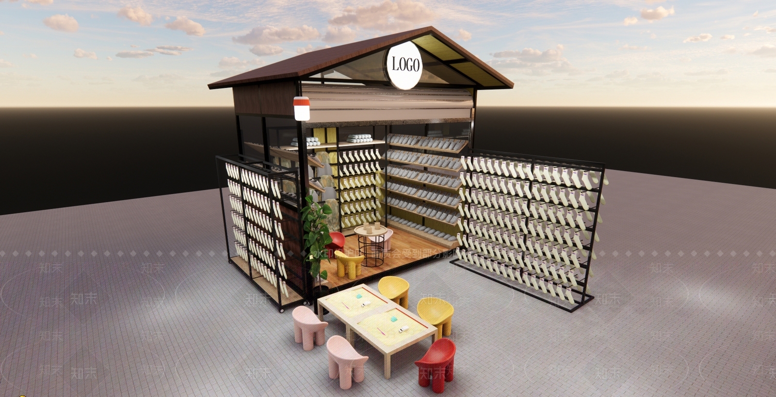 中式展架SU模型下载【ID:784256107】
