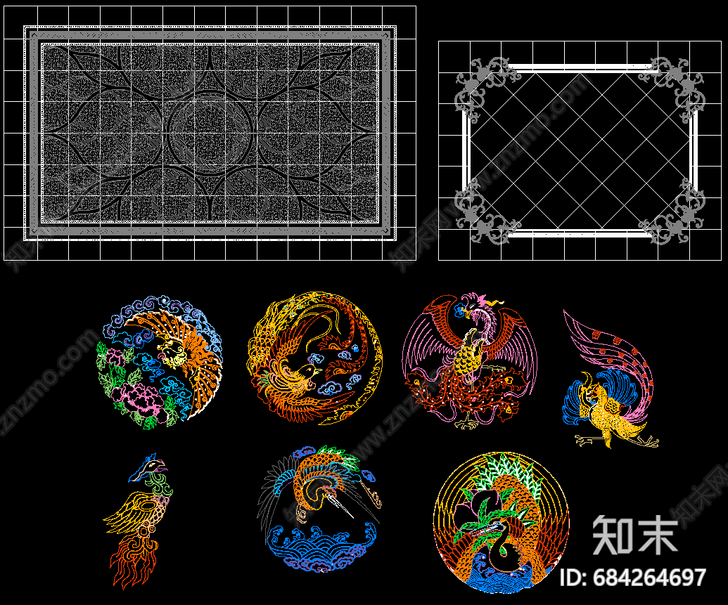 欧式地面拼花CAD素材施工图下载【ID:684264697】