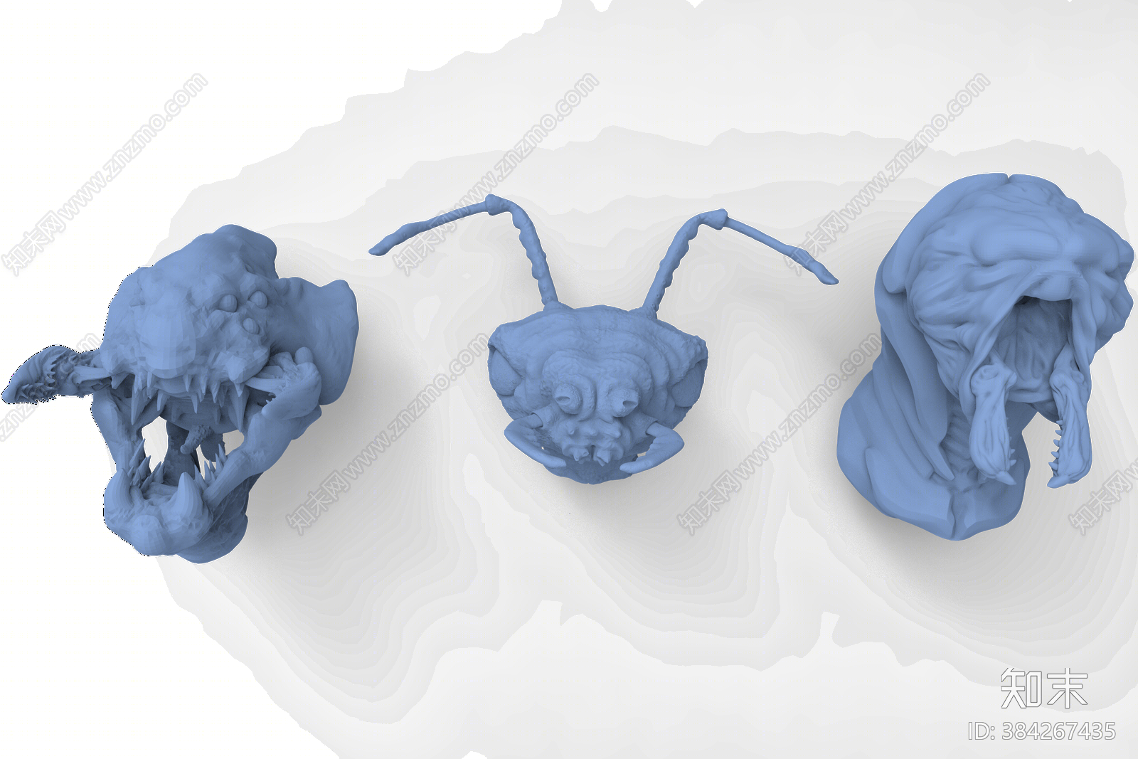 现代cg模型怪物头3D模型下载【ID:384267435】