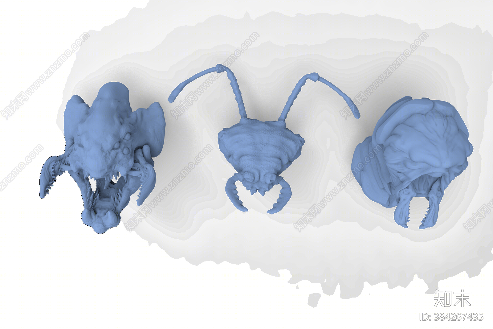现代cg模型怪物头3D模型下载【ID:384267435】