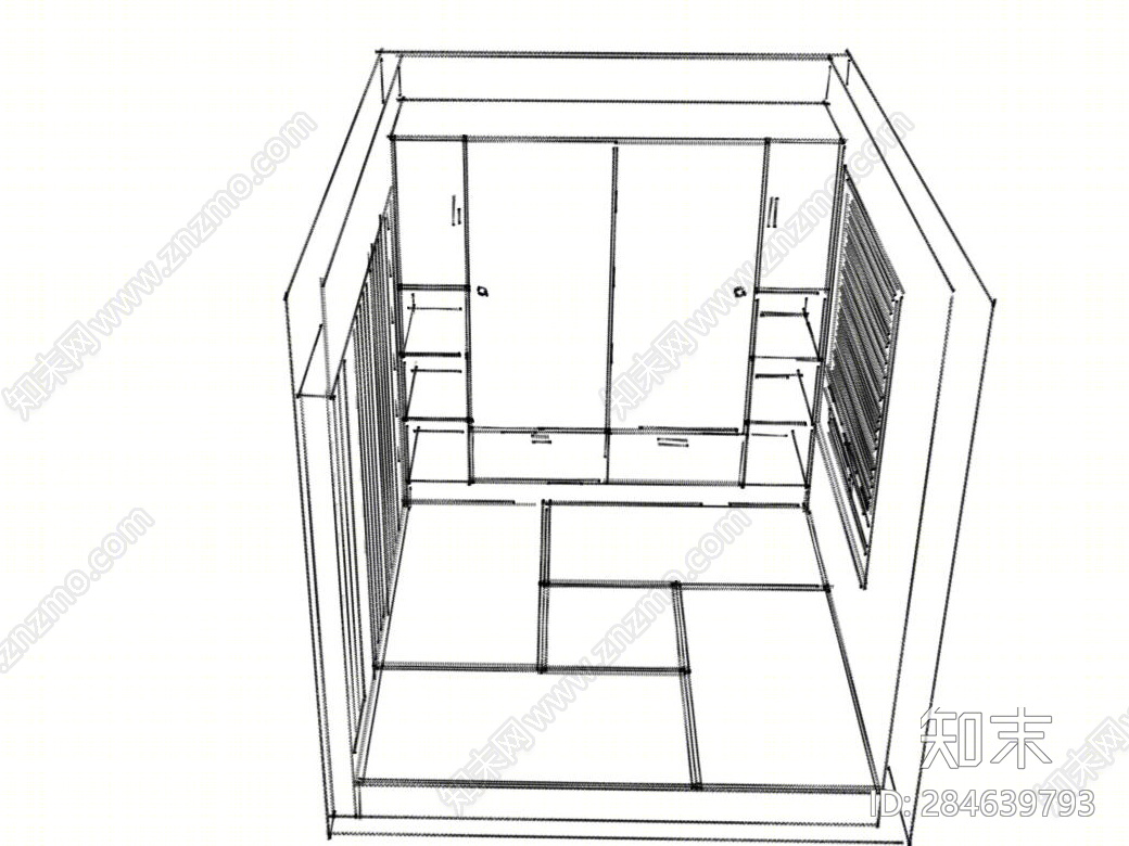 日式榻榻米卧室SU模型下载【ID:284639793】