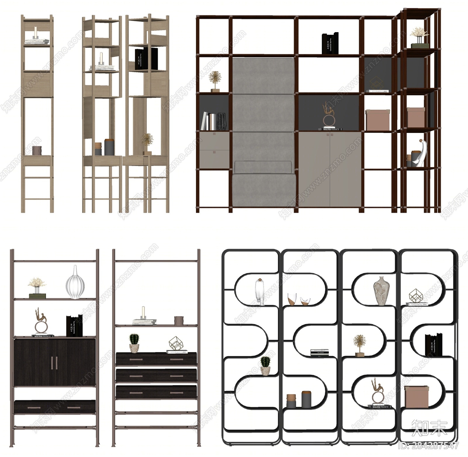 现代装饰架SU模型下载【ID:284287547】