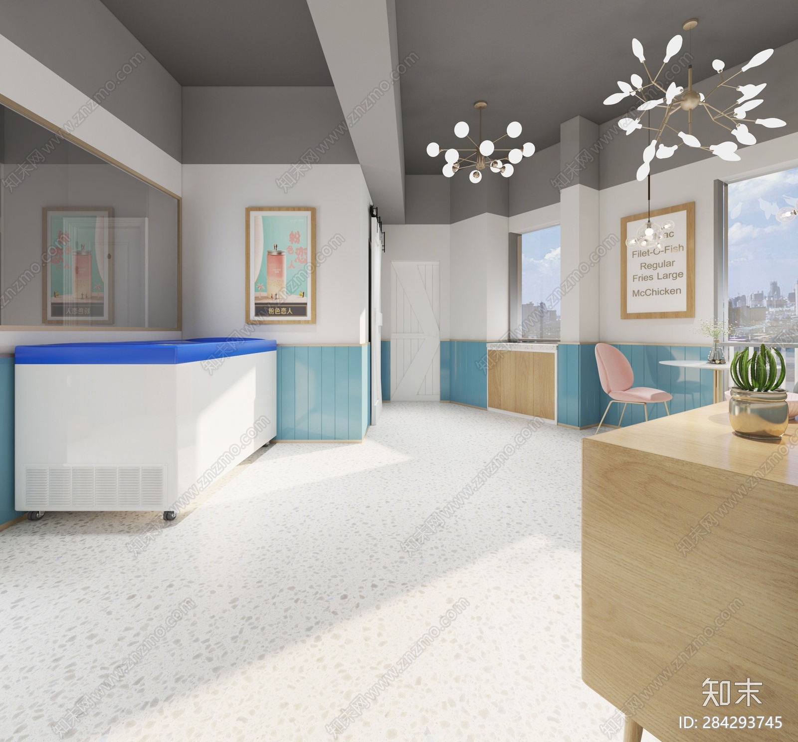 现代奶茶店3D模型下载【ID:284293745】