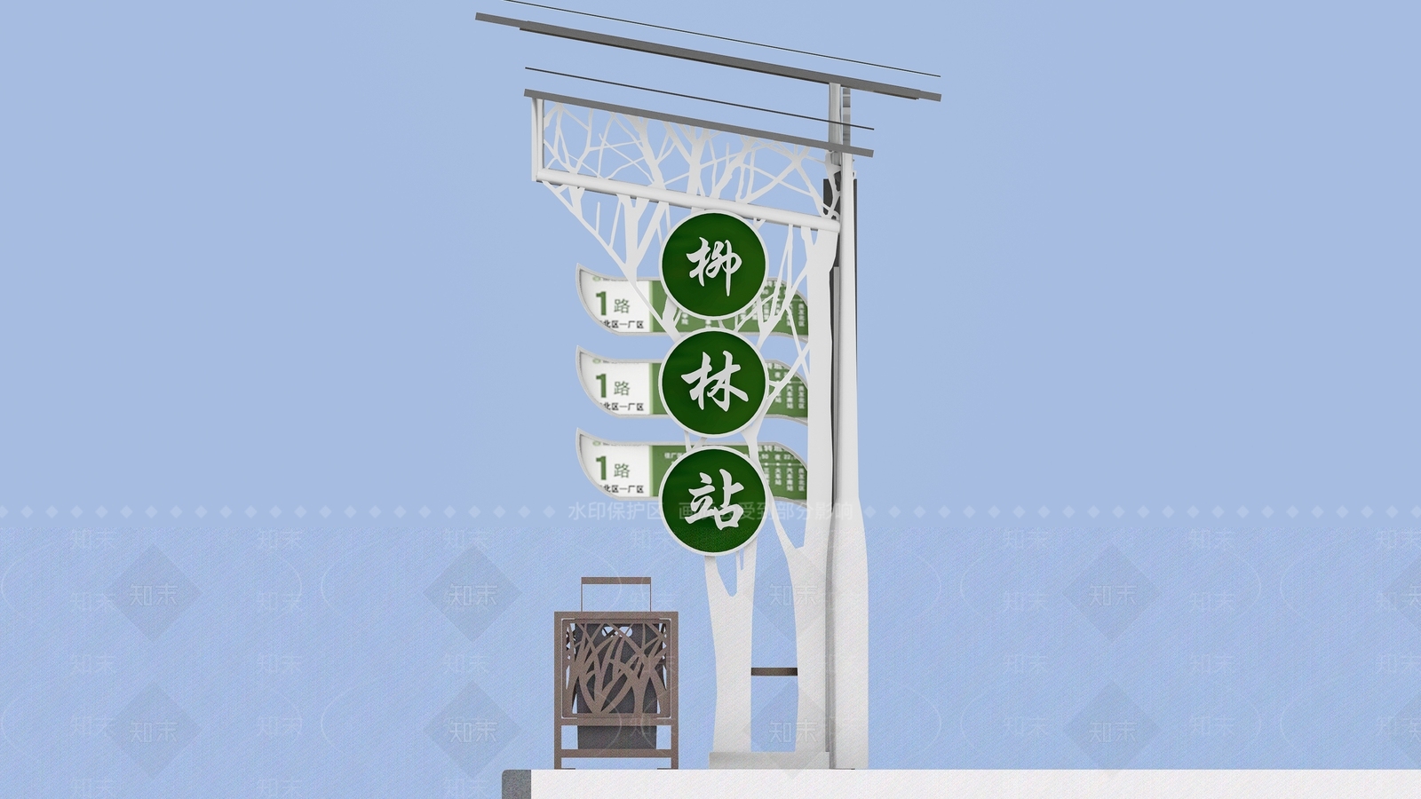 现代公交站台SU模型下载【ID:184768928】