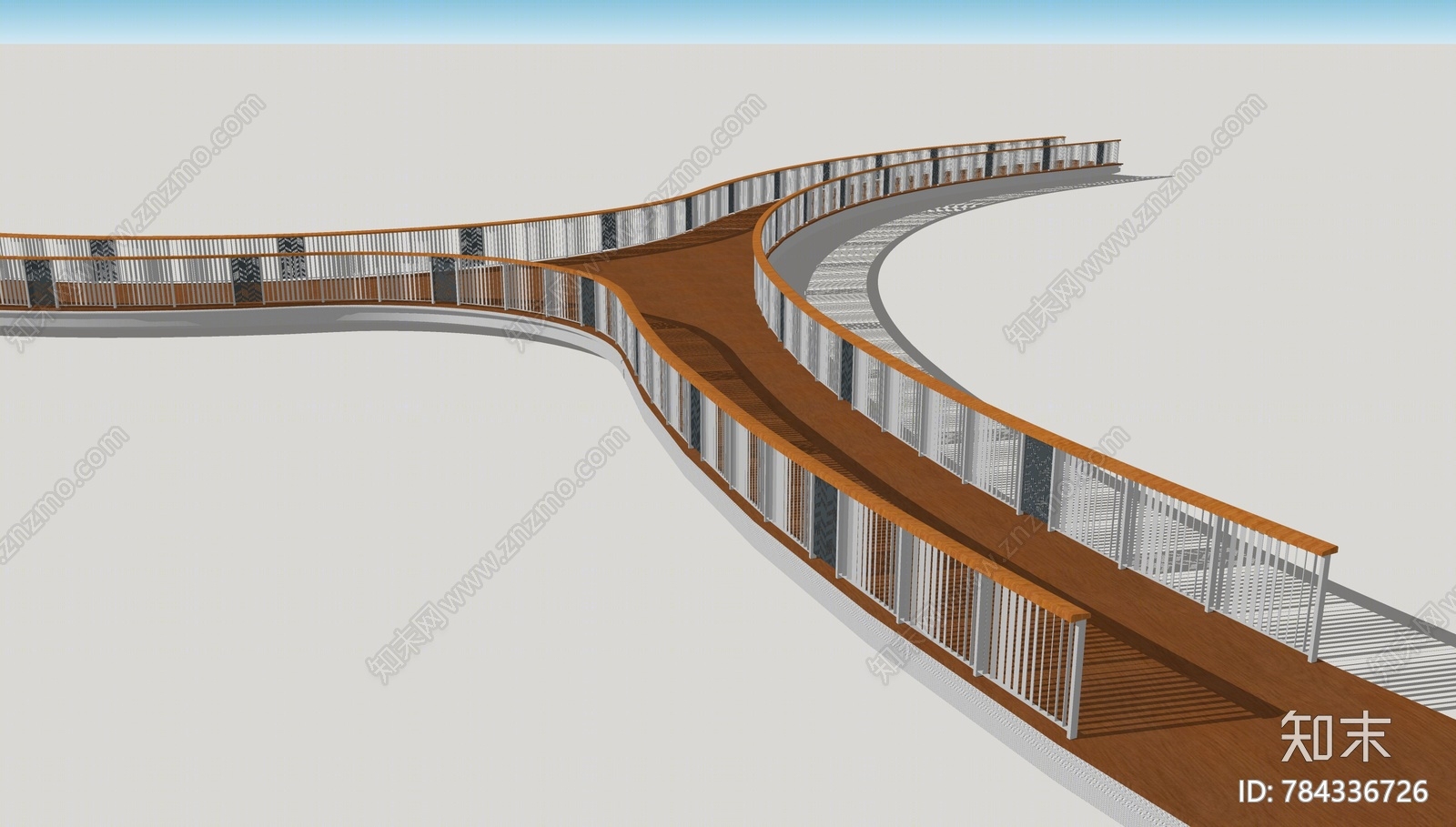 现代景观桥SU模型下载【ID:784336726】